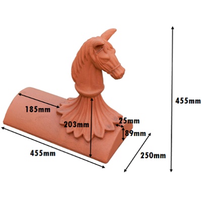 Segmental horse roof finial measurements mm