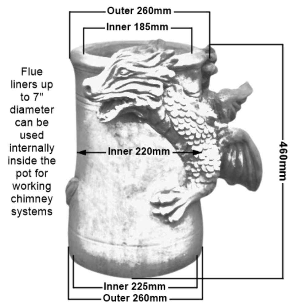 dragon chimney pot screech measurements