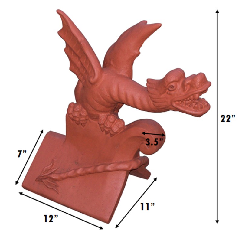 orient chinese dragon finial measurements