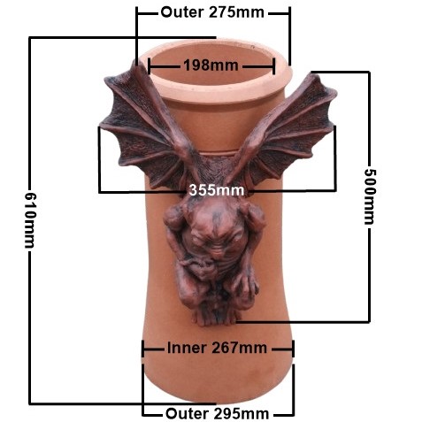 Gargoyle chimney pot measurements