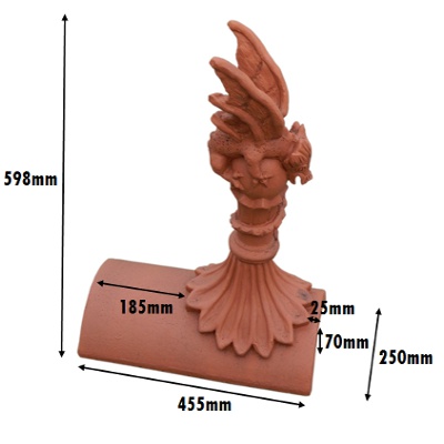 Segmental mini dragon finial measurements