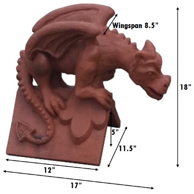 mythical roof dragon finial measurements